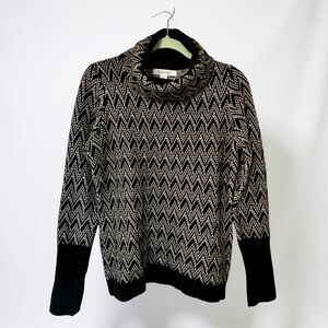 Ellen Tracy Chevron Turtleneck Sweater